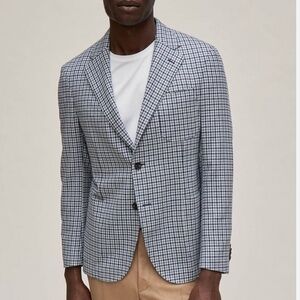 Orvieto Men’s Blazer Plaid Gingham Cold Lightweight wool Academia Formal 42R